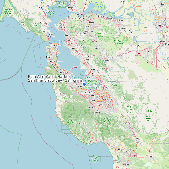 Map of Palo Alto Yacht Harbor, San Francisco Bay, California Tide Prediction Station