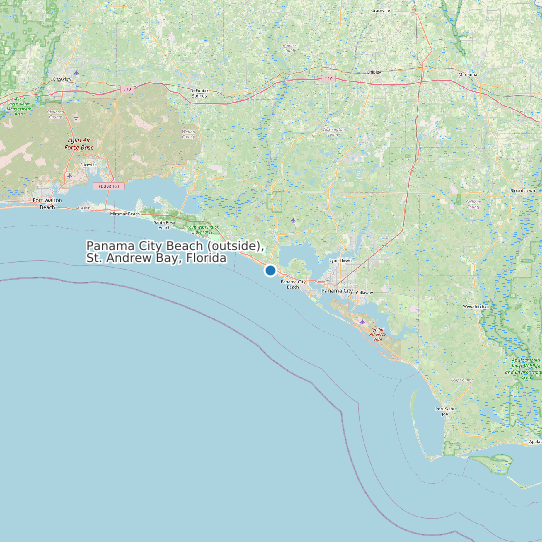 Panama City Beach (outside), St. Andrew Bay, Florida map