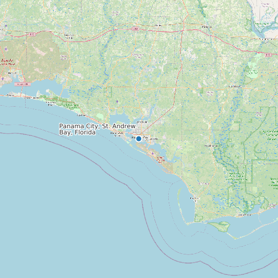 Panama City, St. Andrew Bay, Florida map