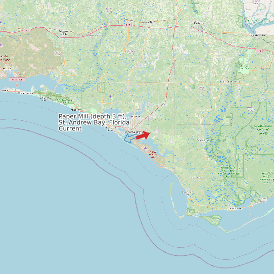 Paper Mill (depth 3 ft), St. Andrew Bay, Florida Current map
