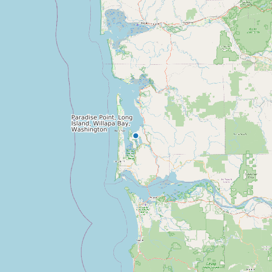 Paradise Point, Long Island, Willapa Bay, Washington map