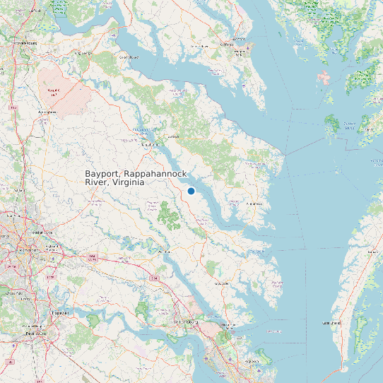 Map of Bayport, Rappahannock River, Virginia Tide Prediction Station