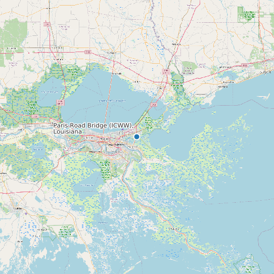 Paris Road Bridge (ICWW), Louisiana map