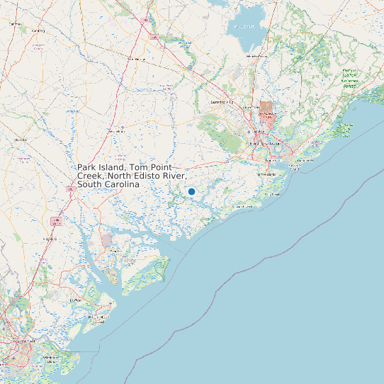 Park Island, Tom Point Creek, North Edisto River, South Carolina map