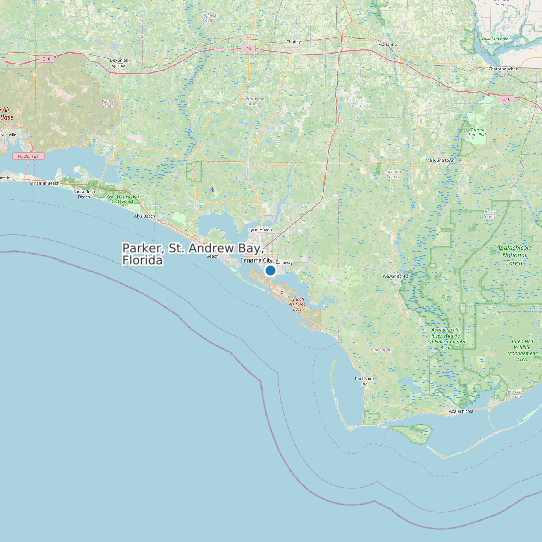 Parker, St. Andrew Bay, Florida map