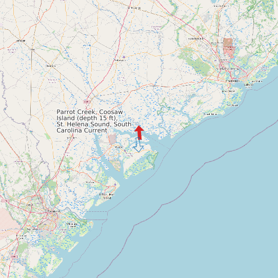 Parrot Creek, Coosaw Island (depth 15 ft), St. Helena Sound, South Carolina Current map