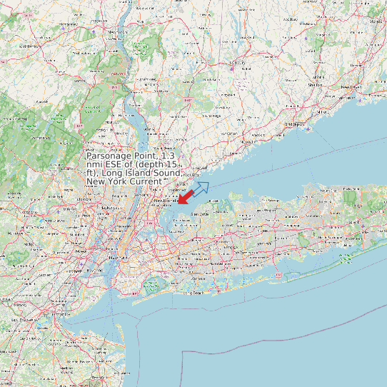 Map of Parsonage Point, 1.3 nmi ESE of (depth 15 ft), Long Island Sound, New York Current Prediction Station