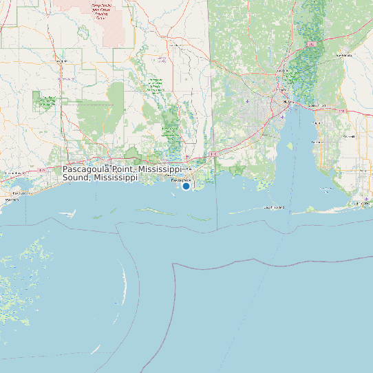 Map of Pascagoula Point, Mississippi Sound, Mississippi Tide Prediction Station