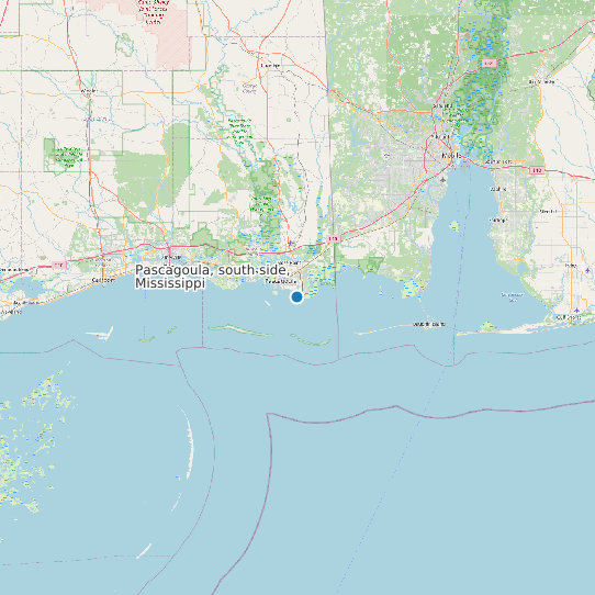 Map of Pascagoula, south side, Mississippi Tide Prediction Station