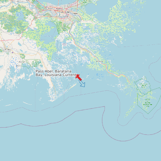 Map of Pass Abel, Barataria Bay, Louisiana Current Prediction Station