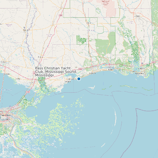 Pass Christian Yacht Club, Mississippi Sound, Mississippi map