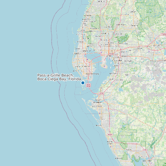 Pass-a-Grille Beach, Boca Ciega Bay, Florida map