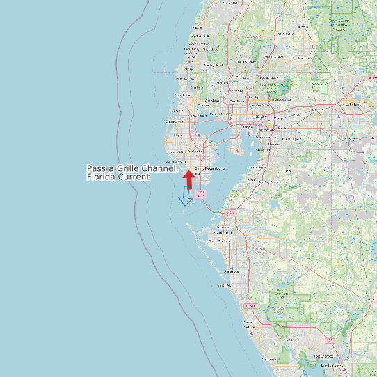 Pass-a-Grille Channel, Florida Current map