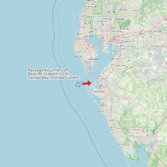 Map of Passage Key Inlet (off Bean Pt.) (depth 15 ft), Tampa Bay, Florida Current Prediction Station