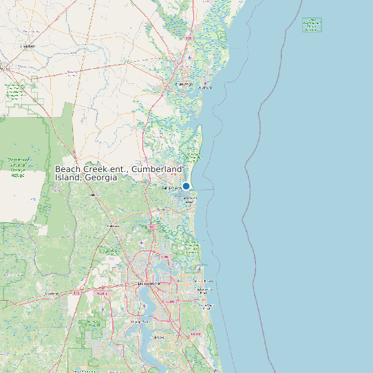 Beach Creek ent., Cumberland Island, Georgia map