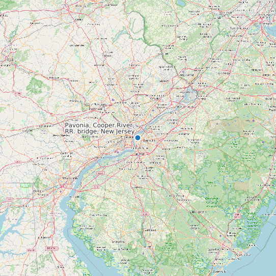Map of Pavonia, Cooper River, RR. bridge, New Jersey Tide Prediction Station