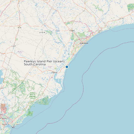 Pawleys Island Pier (ocean), South Carolina map