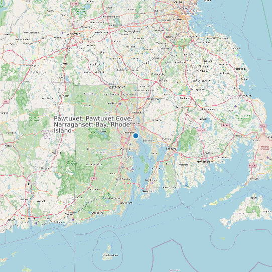 Map of Pawtuxet, Pawtuxet Cove, Narragansett Bay, Rhode Island Tide Prediction Station