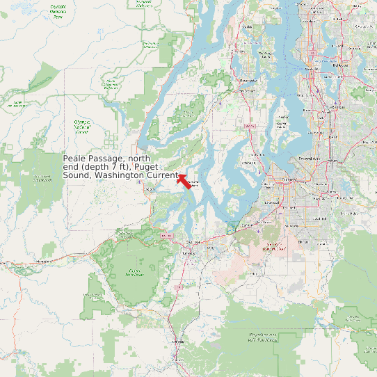 Map of Peale Passage, north end (depth 7 ft), Puget Sound, Washington Current Prediction Station