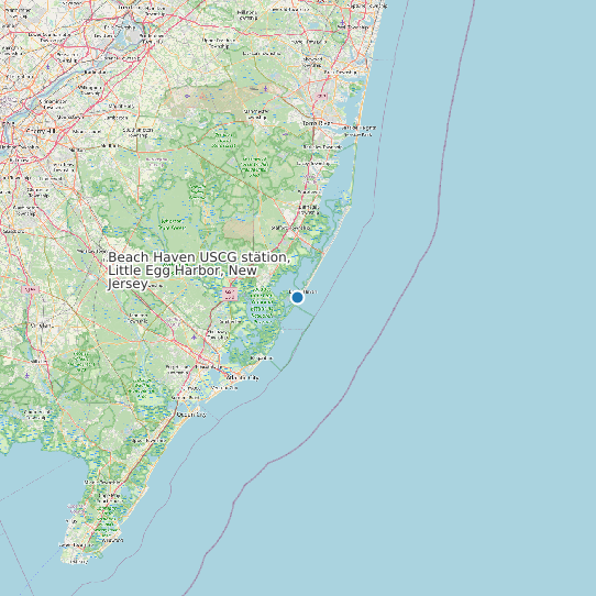Beach Haven USCG station, Little Egg Harbor, New Jersey map