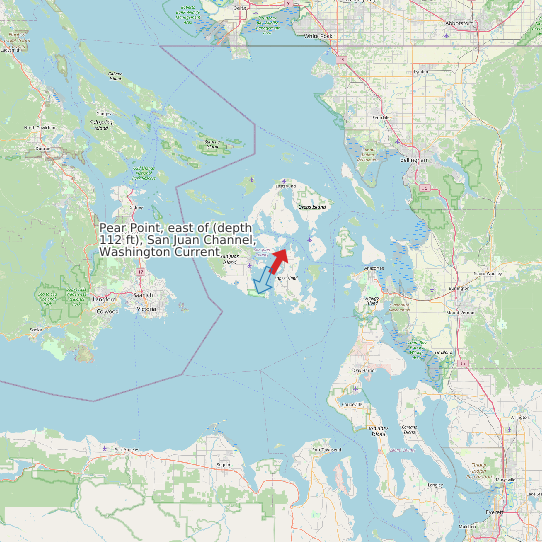 Pear Point, east of (depth 112 ft), San Juan Channel, Washington Current map