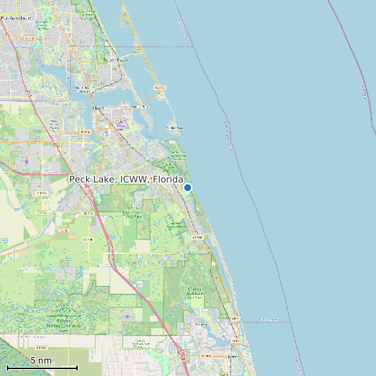 Map of Peck Lake, ICWW, Florida Tide Prediction Station