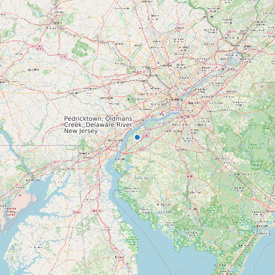 Pedricktown, Oldmans Creek, Delaware River, New Jersey map