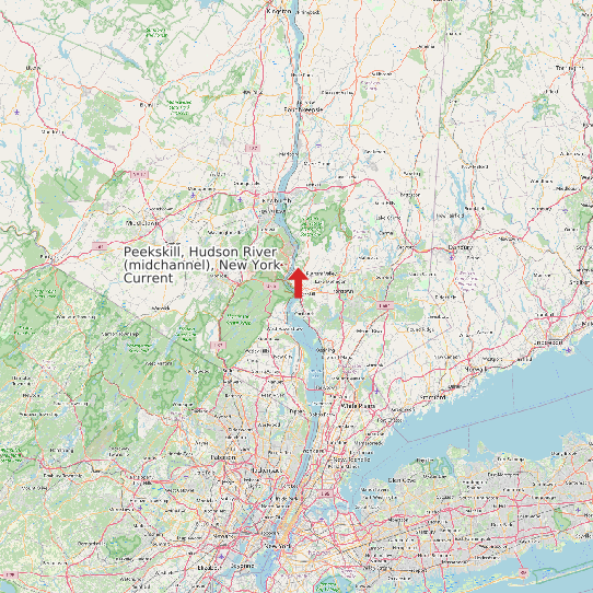 Map of Peekskill, Hudson River (midchannel), New York Current Prediction Station