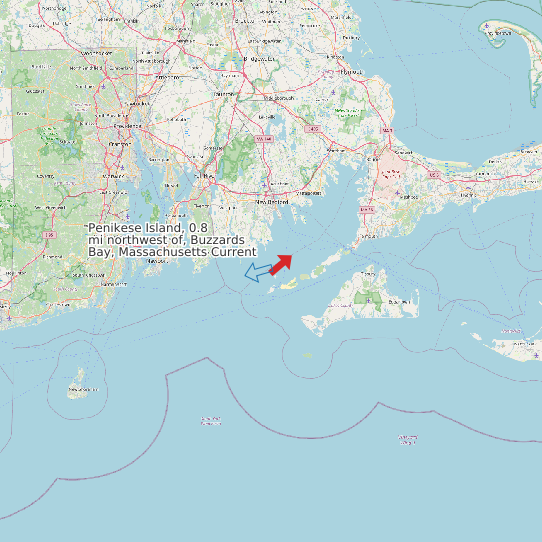 Map of Penikese Island, 0.8 mi northwest of, Buzzards Bay, Massachusetts Current Prediction Station