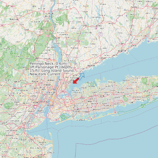 Peningo Neck, 0.6 mi off Parsonage Pt (depth 15 ft), Long Island Sound, New York Current map