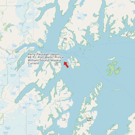 Perry Passage (depth 48 ft), Port Wells, Prince William Sound, Alaska Current map