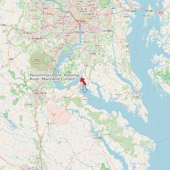 Map of Persimmon Point, Potomac River, Maryland Current Prediction Station
