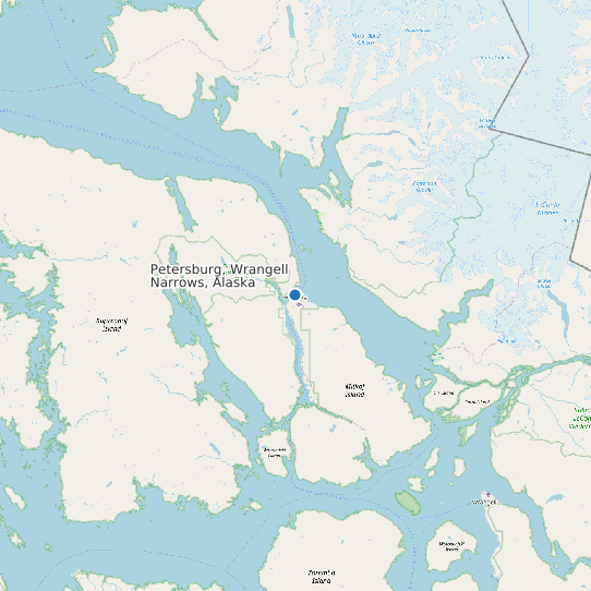 Petersburg, Wrangell Narrows, Alaska map