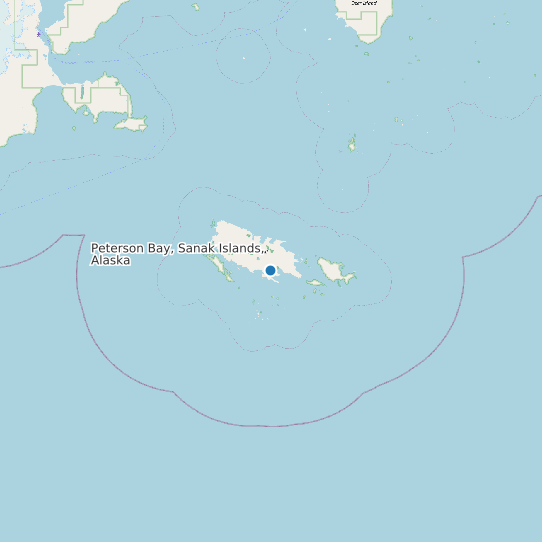 Map of Peterson Bay, Sanak Islands, Alaska Tide Prediction Station