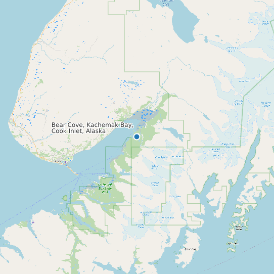 Map of Bear Cove, Kachemak Bay, Cook Inlet, Alaska Tide Prediction Station