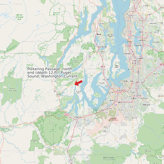 Pickering Passage, north end (depth 12 ft), Puget Sound, Washington Current map