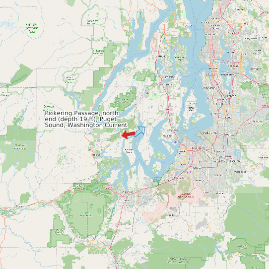 Map of Pickering Passage, north end (depth 19 ft), Puget Sound, Washington Current Prediction Station