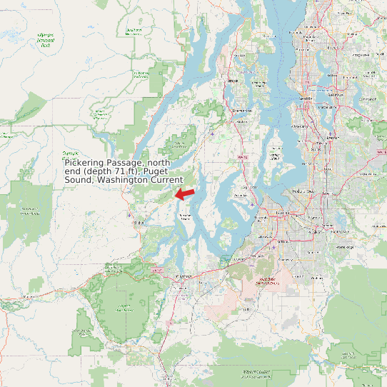 Pickering Passage, north end (depth 71 ft), Puget Sound, Washington Current map