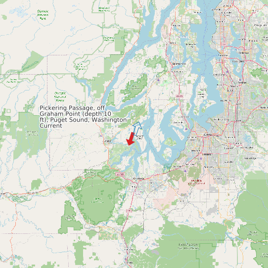 Map of Pickering Passage, off Graham Point (depth 10 ft), Puget Sound, Washington Current Prediction Station