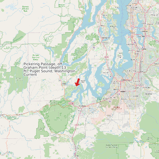 Pickering Passage, off Graham Point (depth 13 ft), Puget Sound, Washington Current map