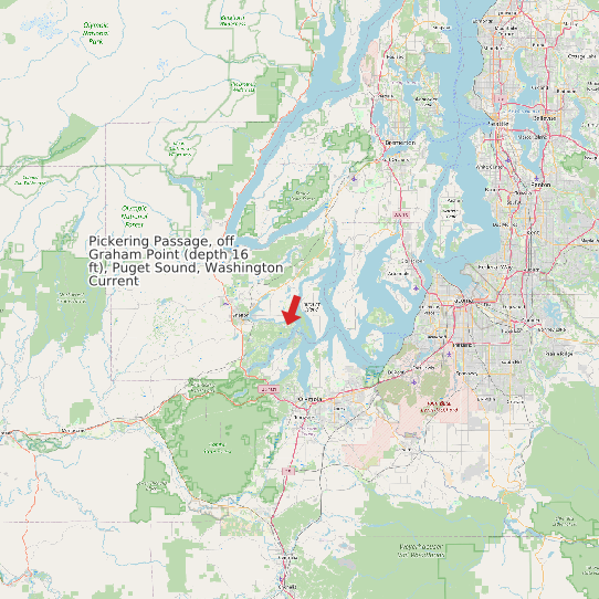 Pickering Passage, off Graham Point (depth 16 ft), Puget Sound, Washington Current map