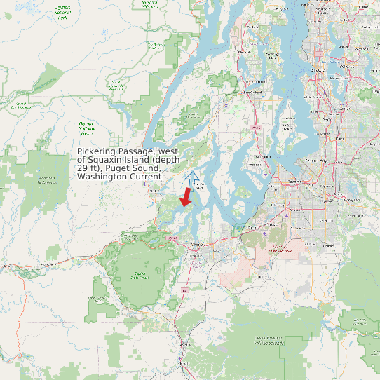 Pickering Passage, west of Squaxin Island (depth 29 ft), Puget Sound, Washington Current map