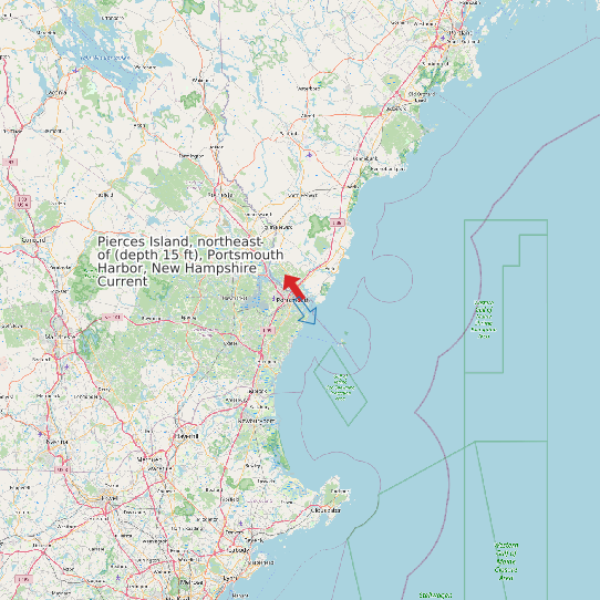 Pierces Island, northeast of (depth 15 ft), Portsmouth Harbor, New Hampshire Current map
