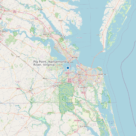 Map of Pig Point, Nansemond River, Virginia Tide Prediction Station