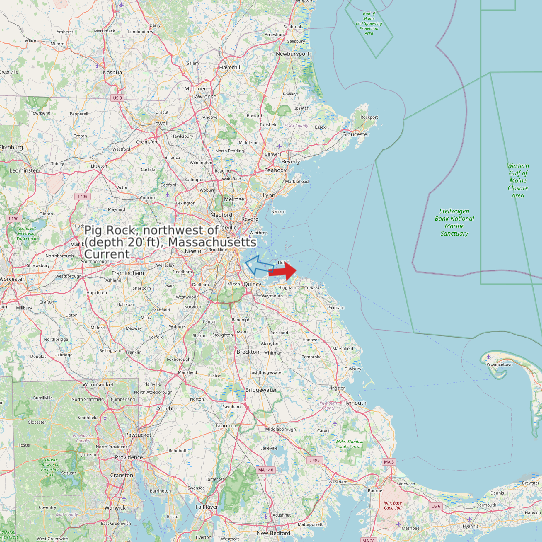 Map of Pig Rock, northwest of (depth 20 ft), Massachusetts Current Prediction Station