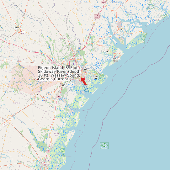 Pigeon Island, SSE of, Skidaway River (depth 10 ft), Wassaw Sound, Georgia Current map