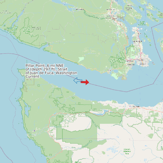 Pillar Point, 6 mi NNE of (depth 297 ft), Strait of Juan de Fuca, Washington Current map