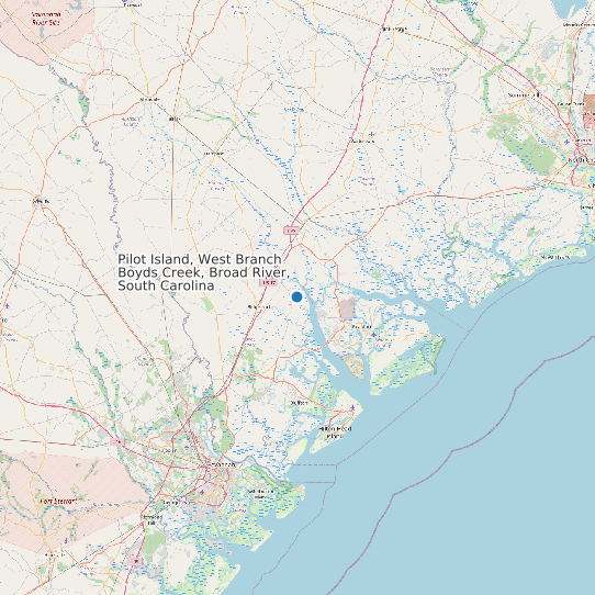 Pilot Island, West Branch Boyds Creek, Broad River, South Carolina map