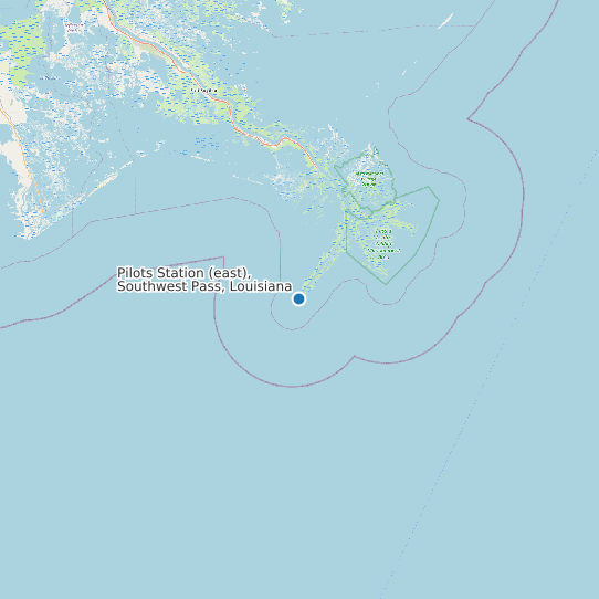 Map of Pilots Station (east), Southwest Pass, Louisiana Tide Prediction Station