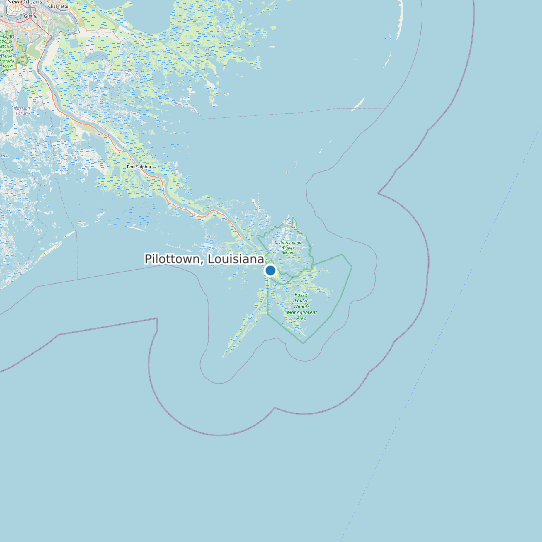Map of Pilottown, Louisiana Tide Prediction Station